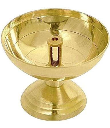 Akhand Golden Brass Extra Deep Akhand Jyoti Diya for Puja -450ml