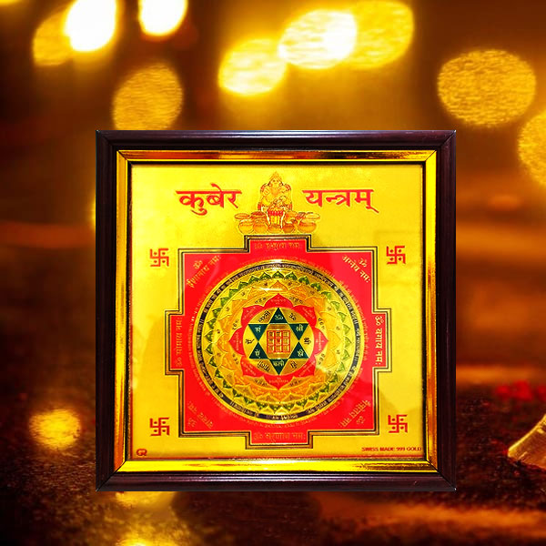 Kuber Frame Yantra, Wood Frame Laxmi Yantra,10X10 Inch