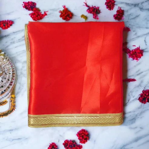 Pooja Cloth for Mandir (Red) | Mandir Backdrop Cloth for Puja