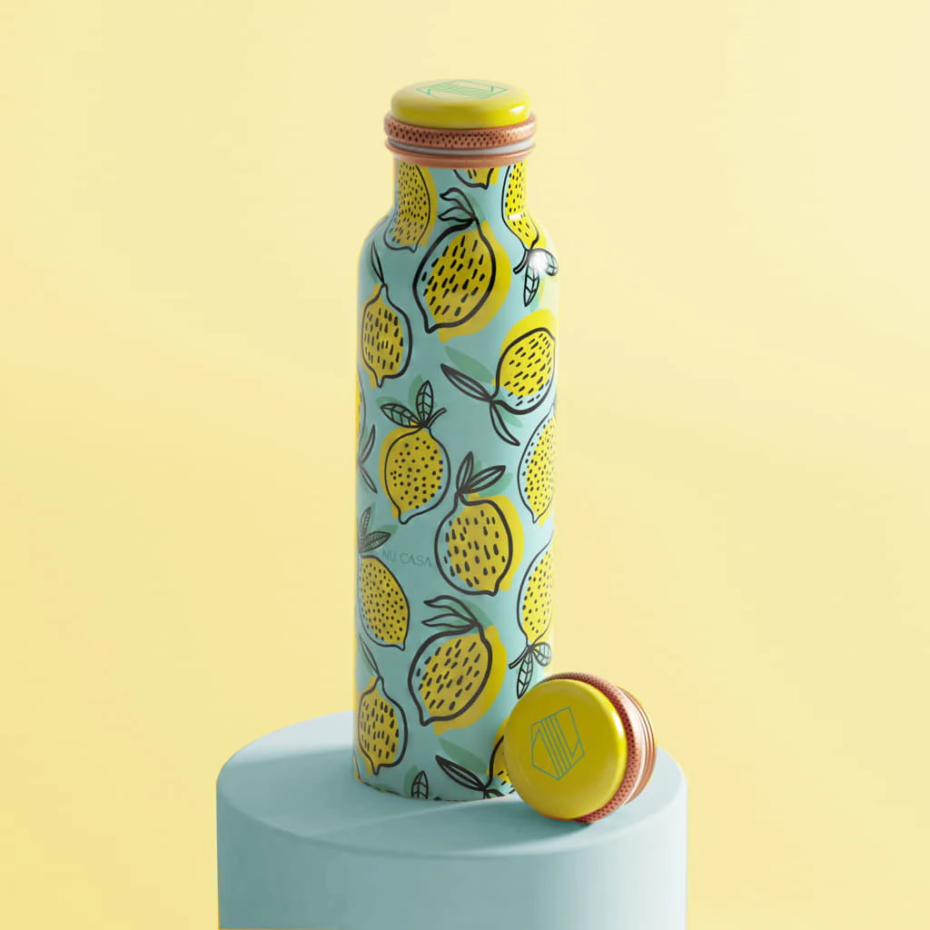 Lemon Print Copper Bottle – 1000ml